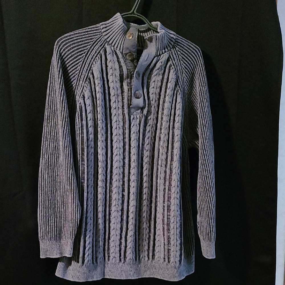 GRAFTON Vintage Grunge Gray Cable Knit Sweater PTP: 21-24" SIZE XXL